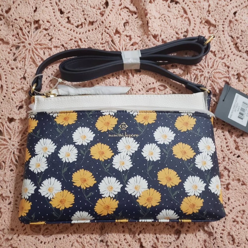 Nanette Lepore Mirabel Crossbody Navy and Daisy